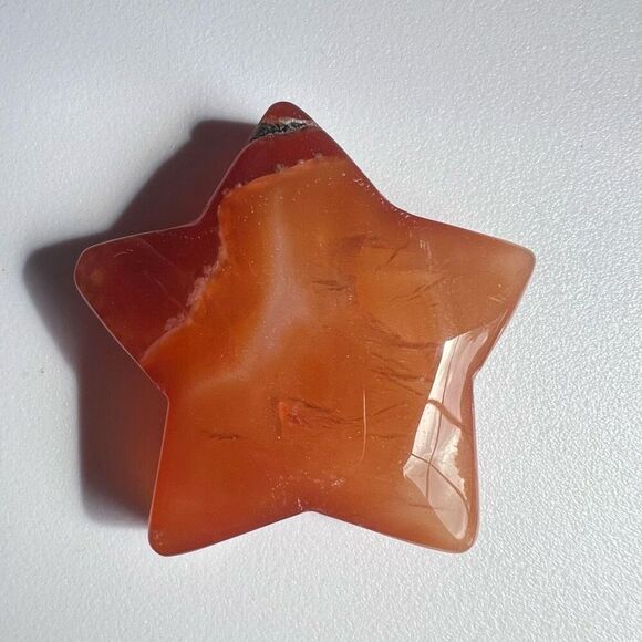 Carnelian Crystal Star Carving (1) - Picture 2 of 11